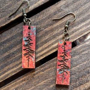 NEW Wooden Handmade Tree Earrings